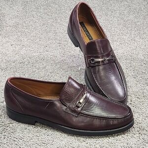 Florsheim Como Horsebit Loafers Mens Sz 11 Comfortech Burgundy Leather Heritage